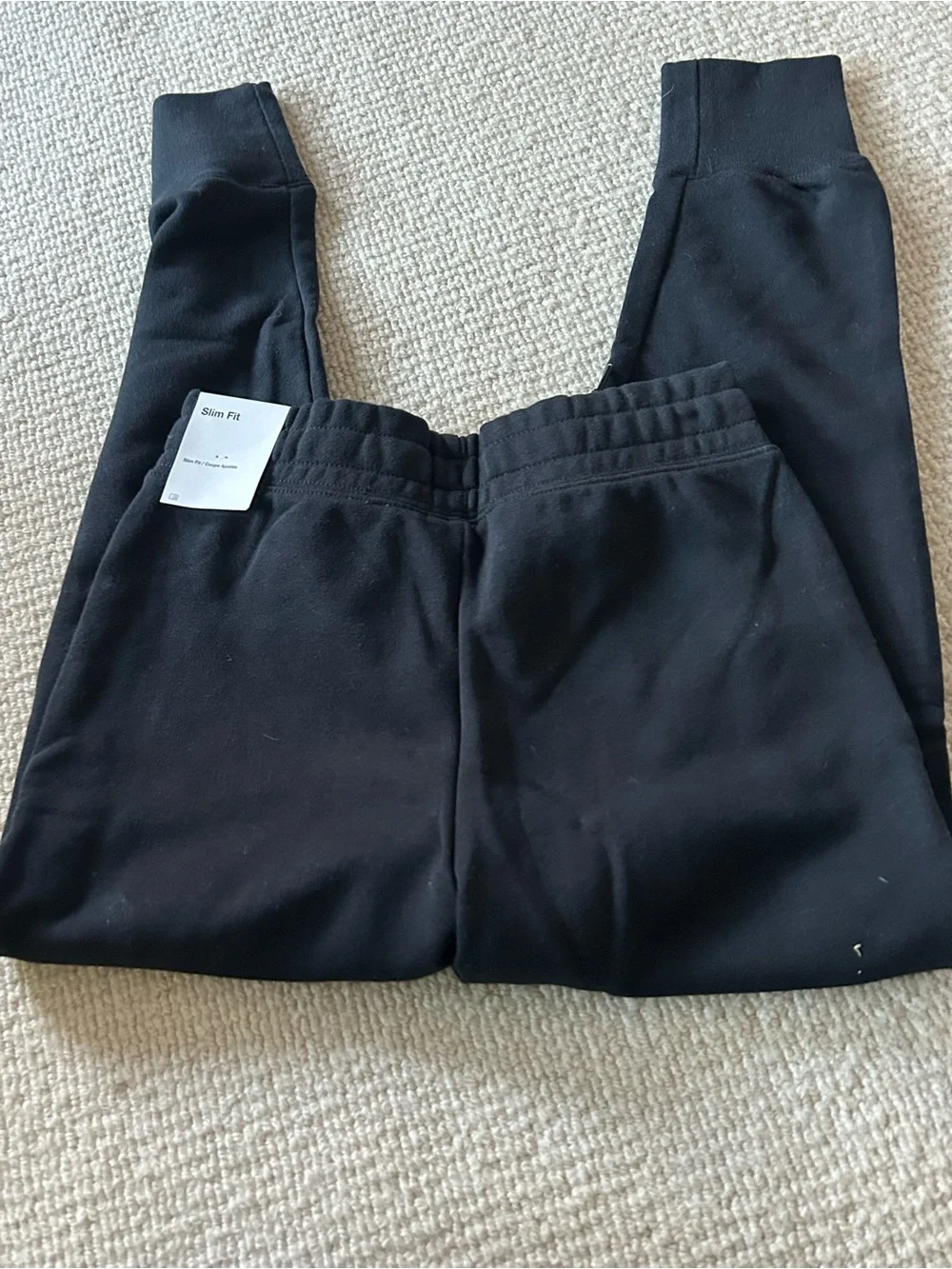 Nike Black Kids Jogger Sweatpants with Metallic Gold Swoosh